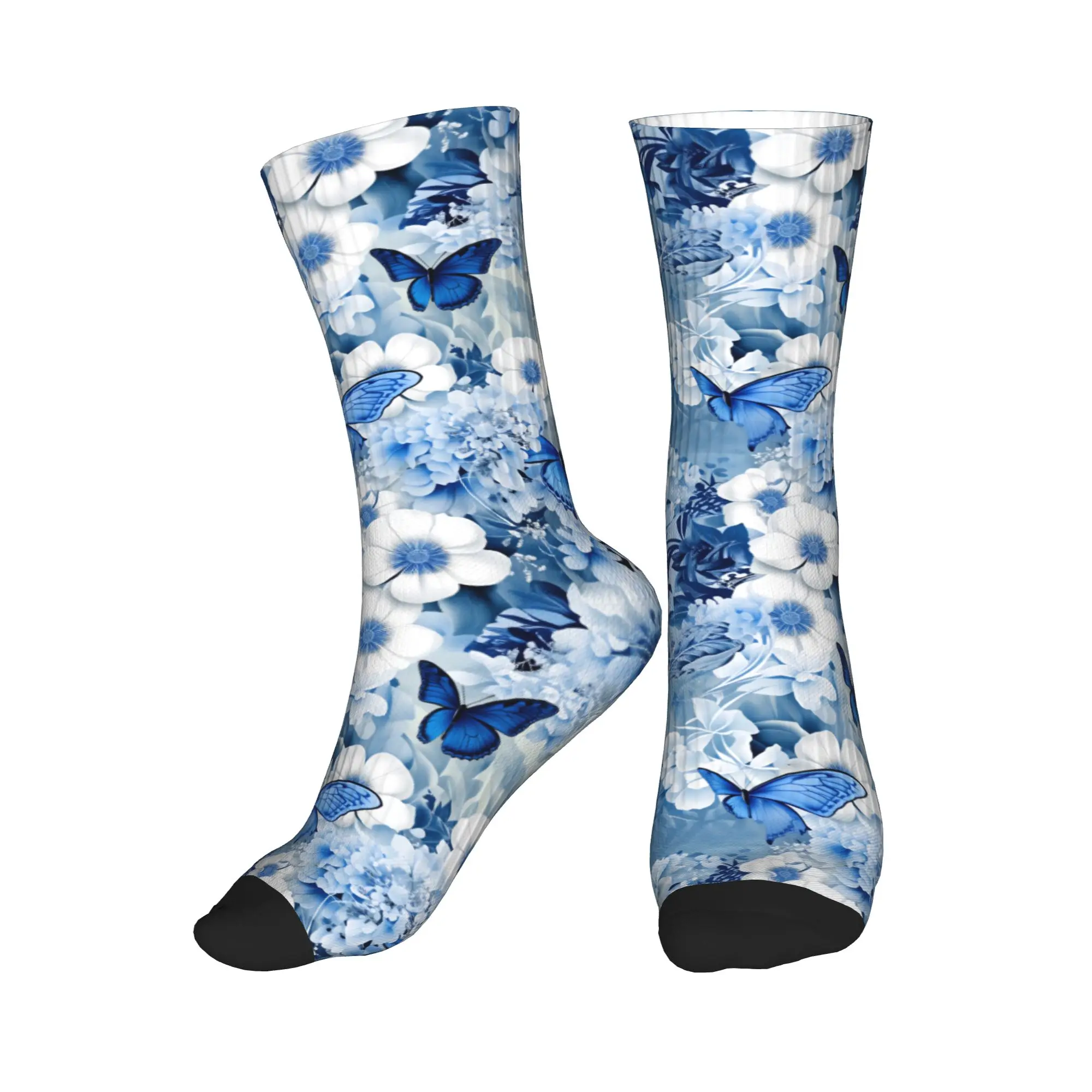 

Cool Printing Botanical Butterfly Ballet Socks for Women Men Stretch Summer Autumn Winter Crew Socks
