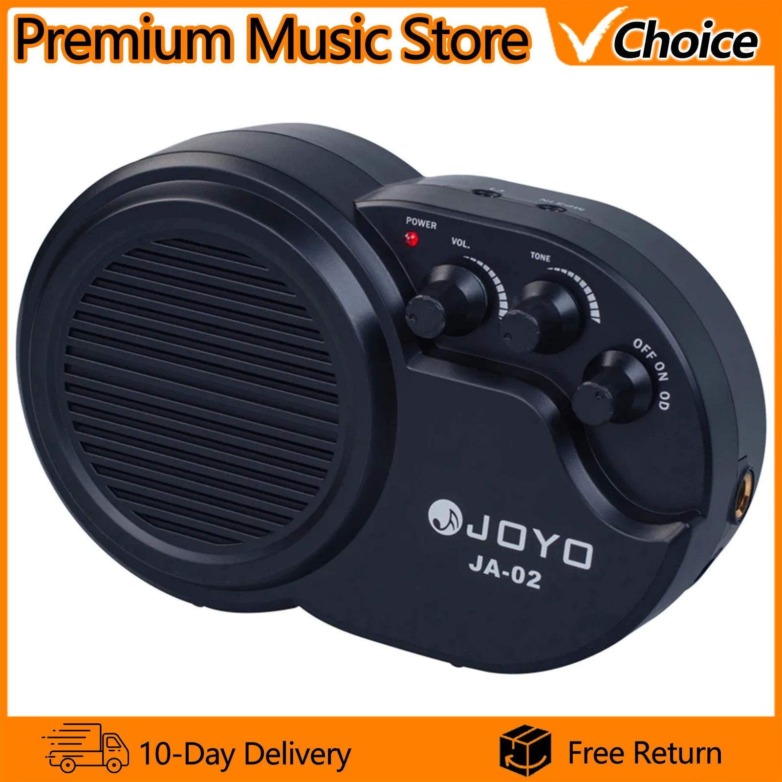 JOYO Guitar Amplifier For Electric Guitar JA-02 Mini Amp Clean Distortion Effect Portable Amplifier Speaker 3.5mm Earphone Jack