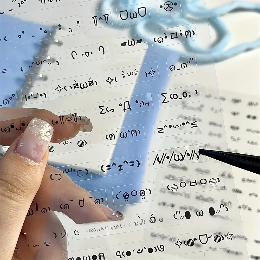 10 Blatt niedliche handgezeichnete Emoji-Aufkleber, selbstklebende Aufkleber, unregelmäßige Form, geeignet für Tagebücher und Sammelalben, Anime-Aufkleber – Detail 6