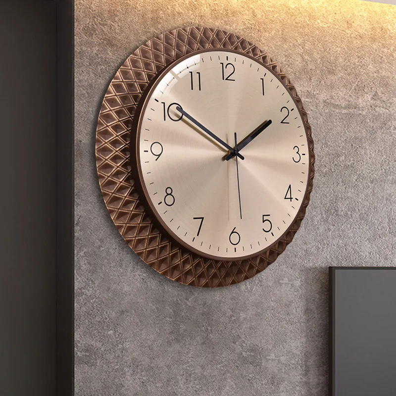 

American retro living room silent wall clock home wall watch wall decoration pendant quartz clock home personalized clock