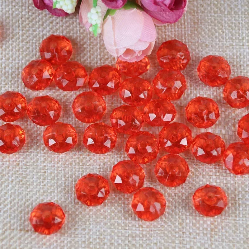 8-10mm DIY Hand Beaded pendant acrylic wheel bead flat imitation crystal transparent loose door curtain beads 500g