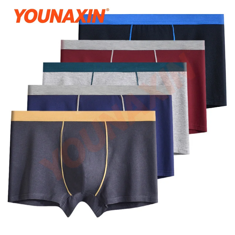 6 Pieces Big Size Men Boxer Briefs Cotton Underwear Comfortable Random Large Size XL 2XL 3XL 4XL 5XL 6XL YOUNAXIN