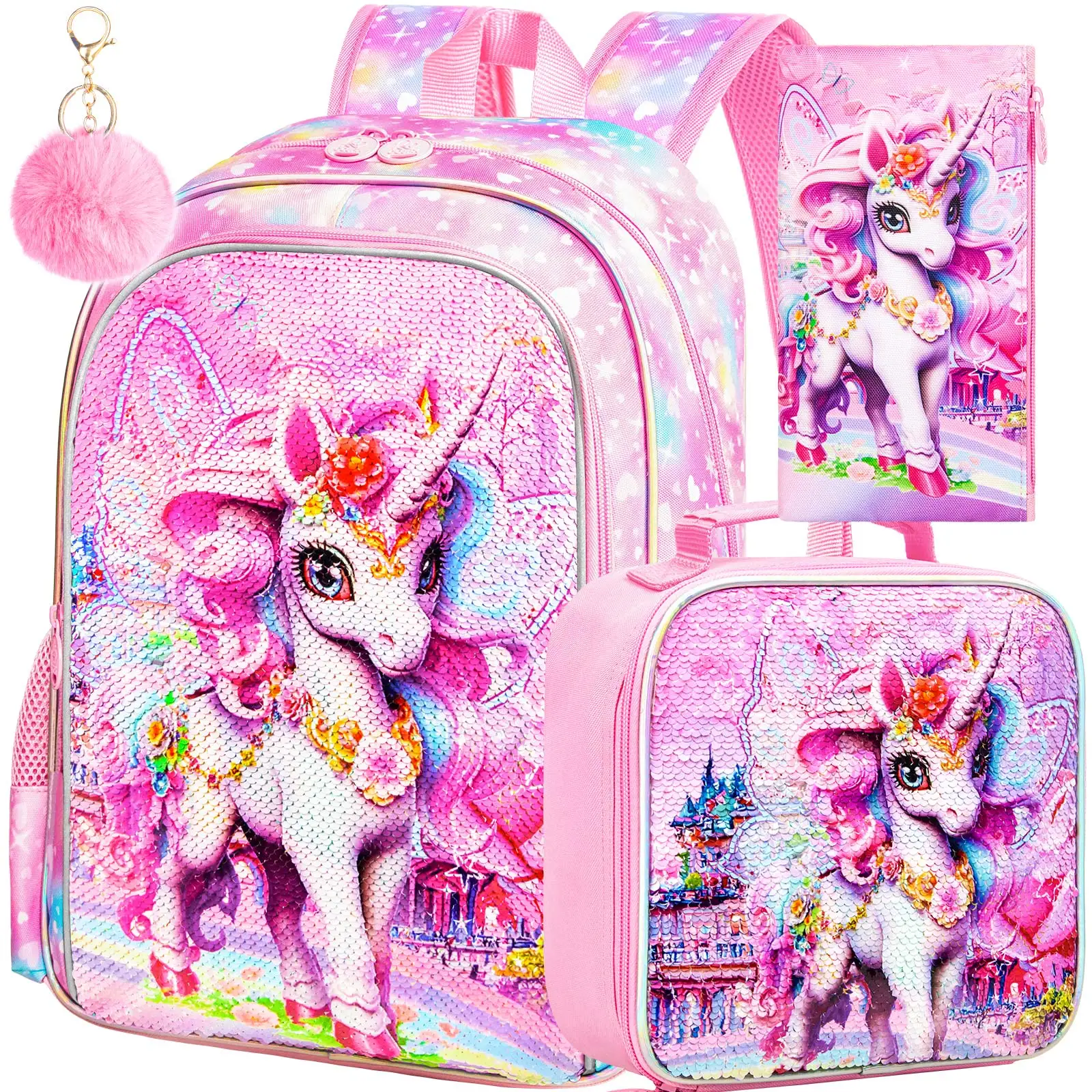 3PCS Backpack for Girls , 16\