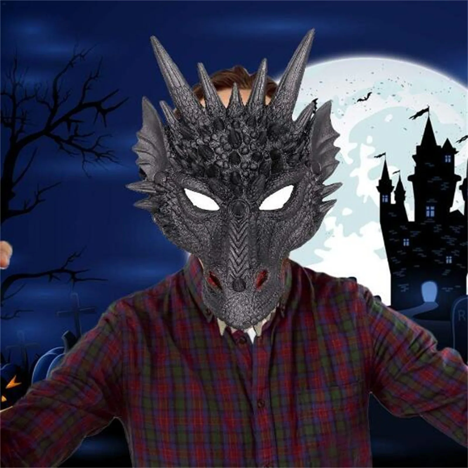 할로윈 얼굴 마스크 드래곤 4D 코스프레 소품, 어린이 십대 애니메이션 가장 무도회 파티 액세서리, 코스튬 장식 수행