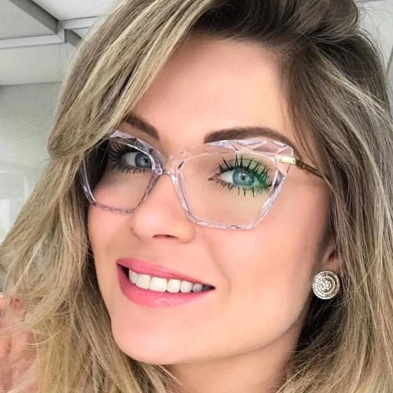 Katzenaugen-Brillengestelle für Damen Retro Kunststoffbügel Markendesigner-Brillen Optische Mode-Computerbrillen
