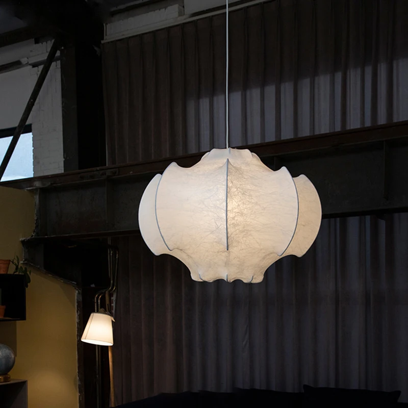

Japanese Style Creative Silk Chandelier Wabi-Sabi Led Pendant Light for Living Room Dining Room Bedroom Home Decor Hanging lamp