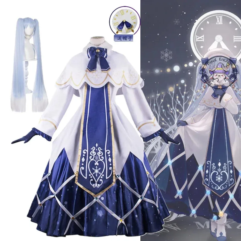 dy2025アニメボーカロイドミクコスプレ衣装雪ボーカロイドガールかわいいクリスマスパーティー衣装ロリータドレスフル衣装ウィッグ帽子dy