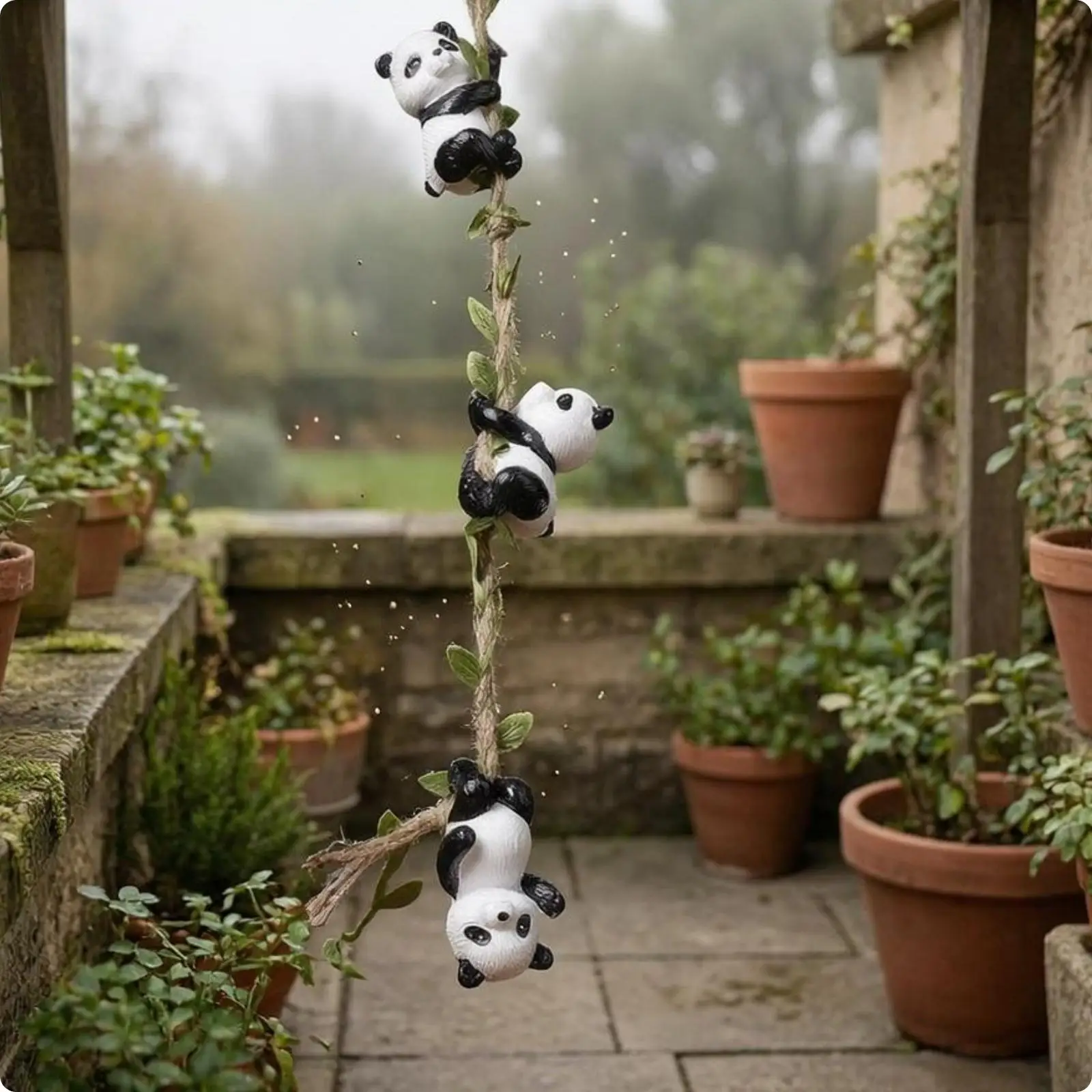 Climbing Panda Ornament Cute Panda Vine Decoration Creative for Garden, Indoor