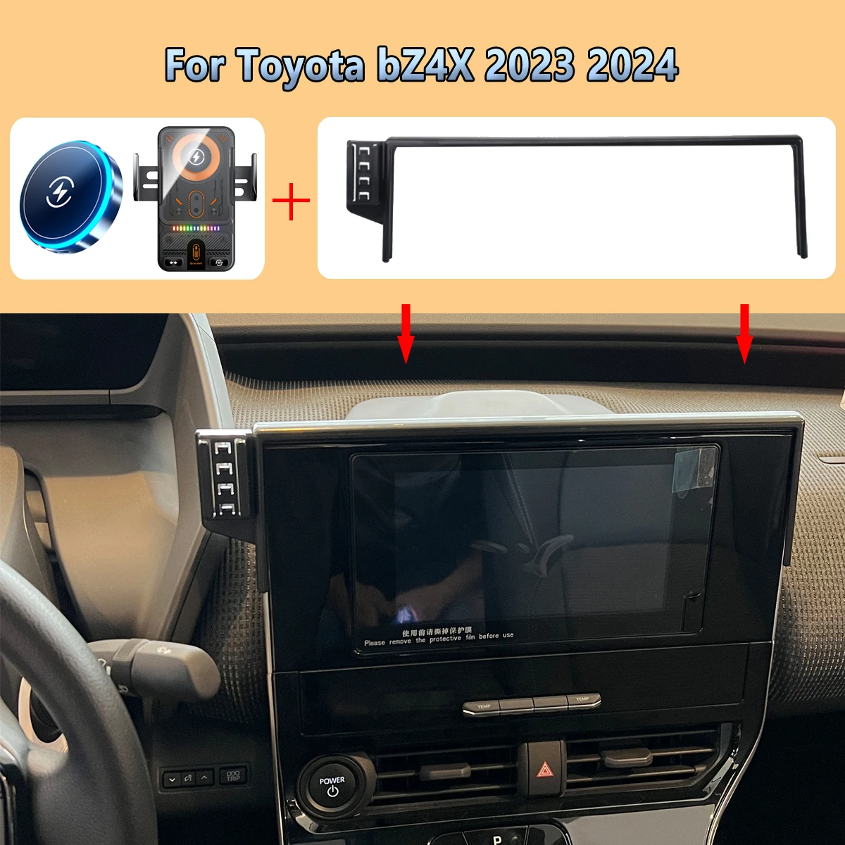 

Car Phone Screen Holder For Toyota bZ4X 2023 2024 Magnetic 15W Wireless Charging Car Fixed Display panel phone For Magsafe Mount