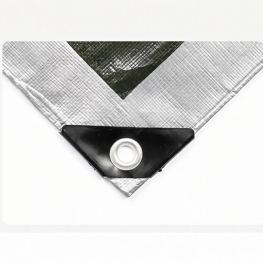 Durable Waterproof Sunshade Tarp Silver Green Pe Plastic Rain Proof Cover Heavy Duty Outdoor Garden Mat Tent Protective
