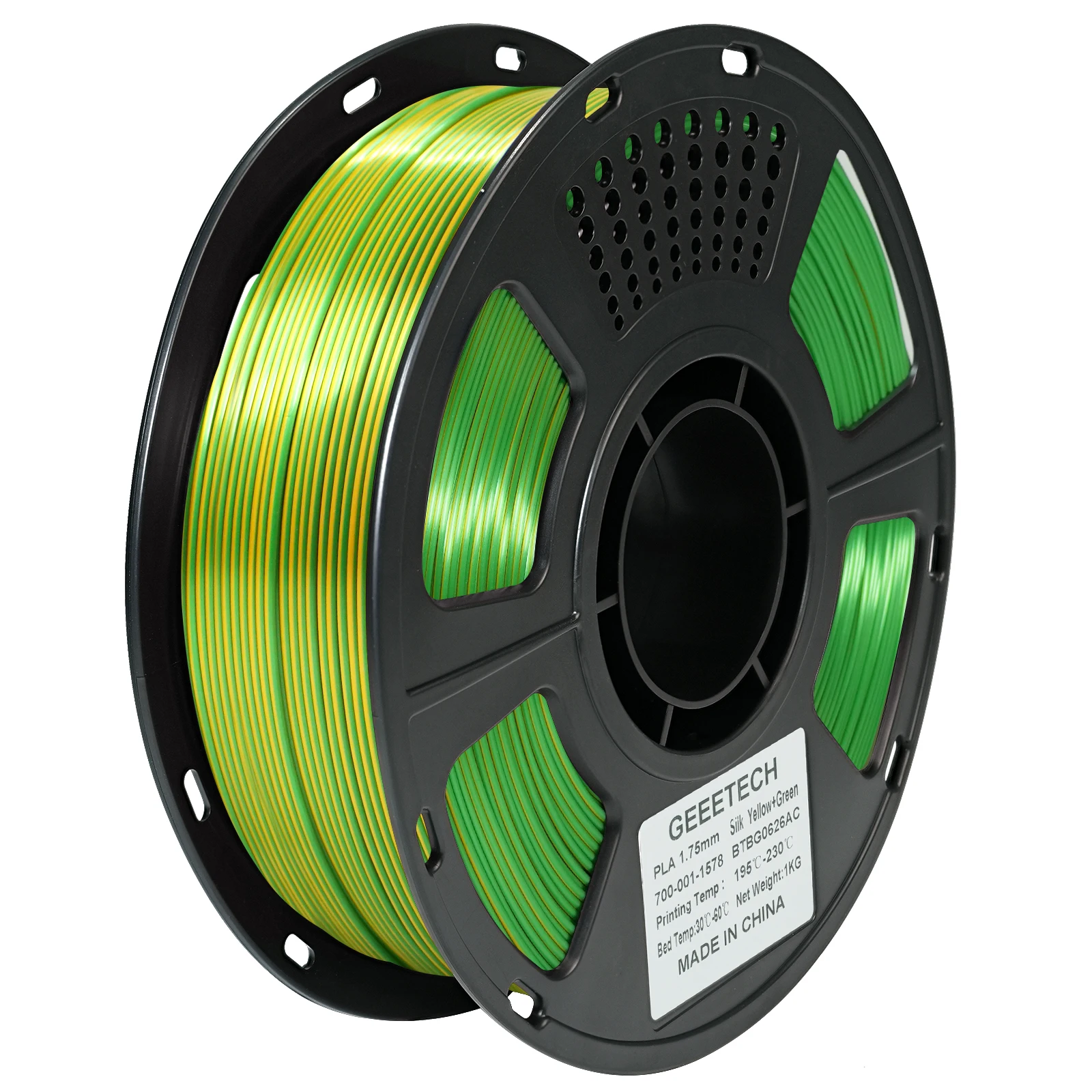 Geeetech Dual Colors BiColor Silk PLA Filament, 3D Filament 1,75 mm 1KG Spool Wire (+/-0.03mm) Vacuum Packaging