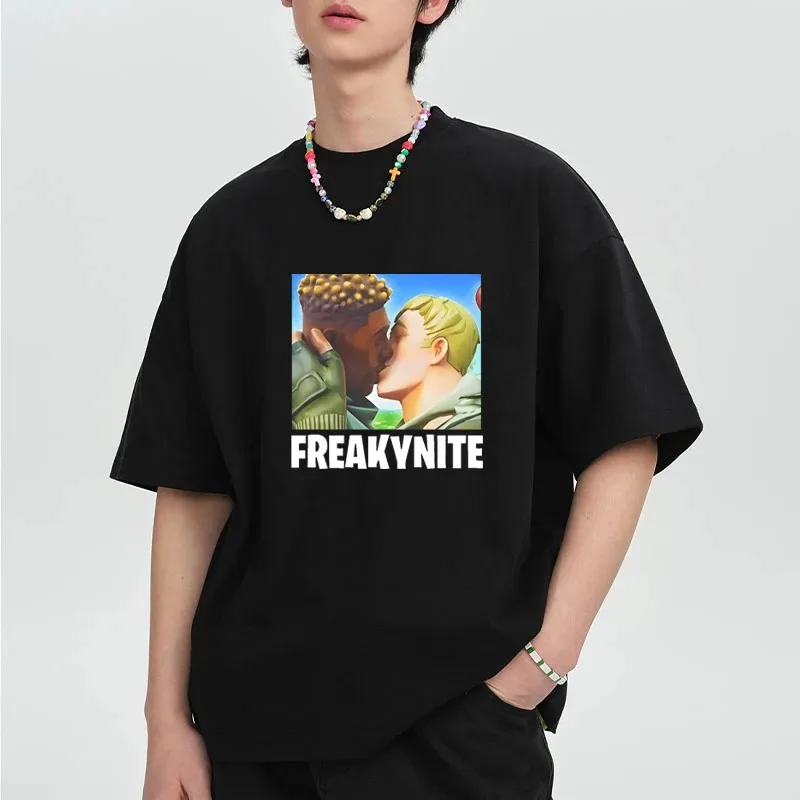 مضحك ميمي الجرافيك قصيرة الأكمام تي شيرت الرجال النساء Freakynite محاكاة ساخرة Brainrot نكتة تي شيرت موضة عادية فضفاض الشارع الشهير النساء #1