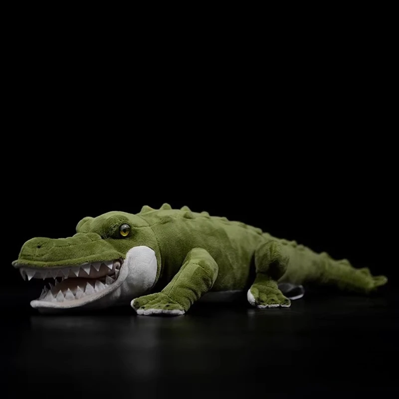 Crocodile Plush Toy Doll Cute Realistic Green Crocodile Figurine Model Lifelike Animals Simulation Stuffed Doll Kawaii Toy Gifts