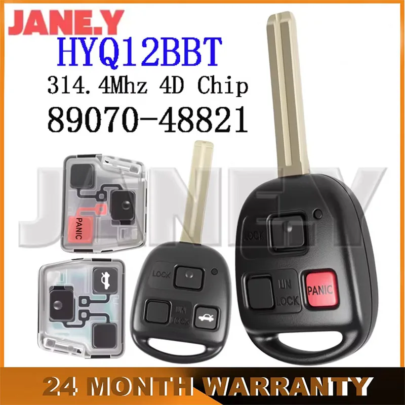 HYQ12BBT Smart Remote Key 314.4Mhz For Lexus GX470 IS300 SC430 ES330 ES300 LS430 RX330 RX350 RX400h 4D 68 4C Chip 89070-48821