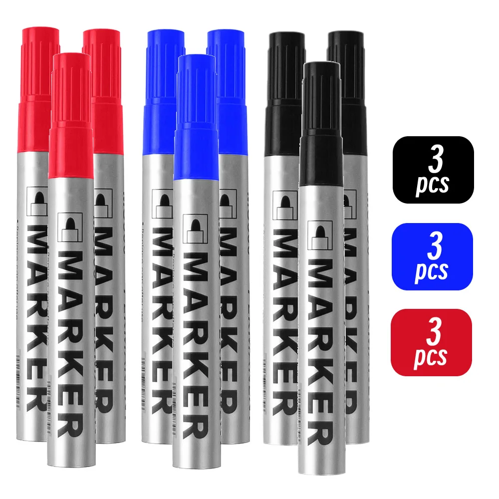 Permanenter Farbmarkierungsstift, wasserfester schwarzer Stift für Reifen, ölige Marker, schnell trocknender Signaturstift, Schreibwarenzubehör