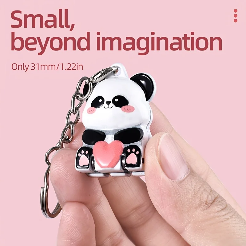 1 Piece 3D Panda Keychain with Foldable Nail Clippers - Stainless Steel Fingernail/Toenail Trimmer, Portable Manicure Tool