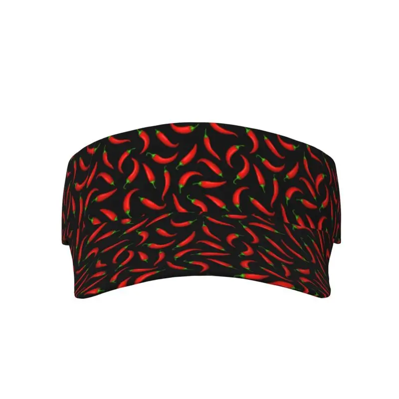 Chilli Peppers Sports Sun Visor Hats for Women Men Adjustable Lightweight Packable Sun Visor Hat for Beach Running Golf Tennis