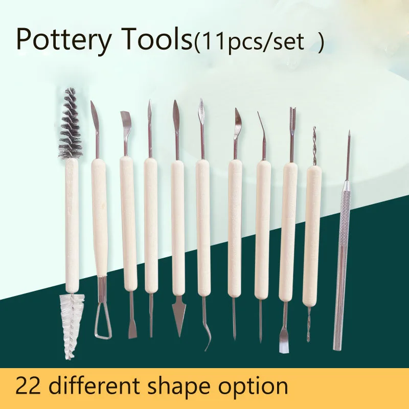 11PCS/SET Sculpting Pottery Clay Tools for Air Dry Polymer Modeling Sculpey Clay  Stainless Steel  Carving Tool