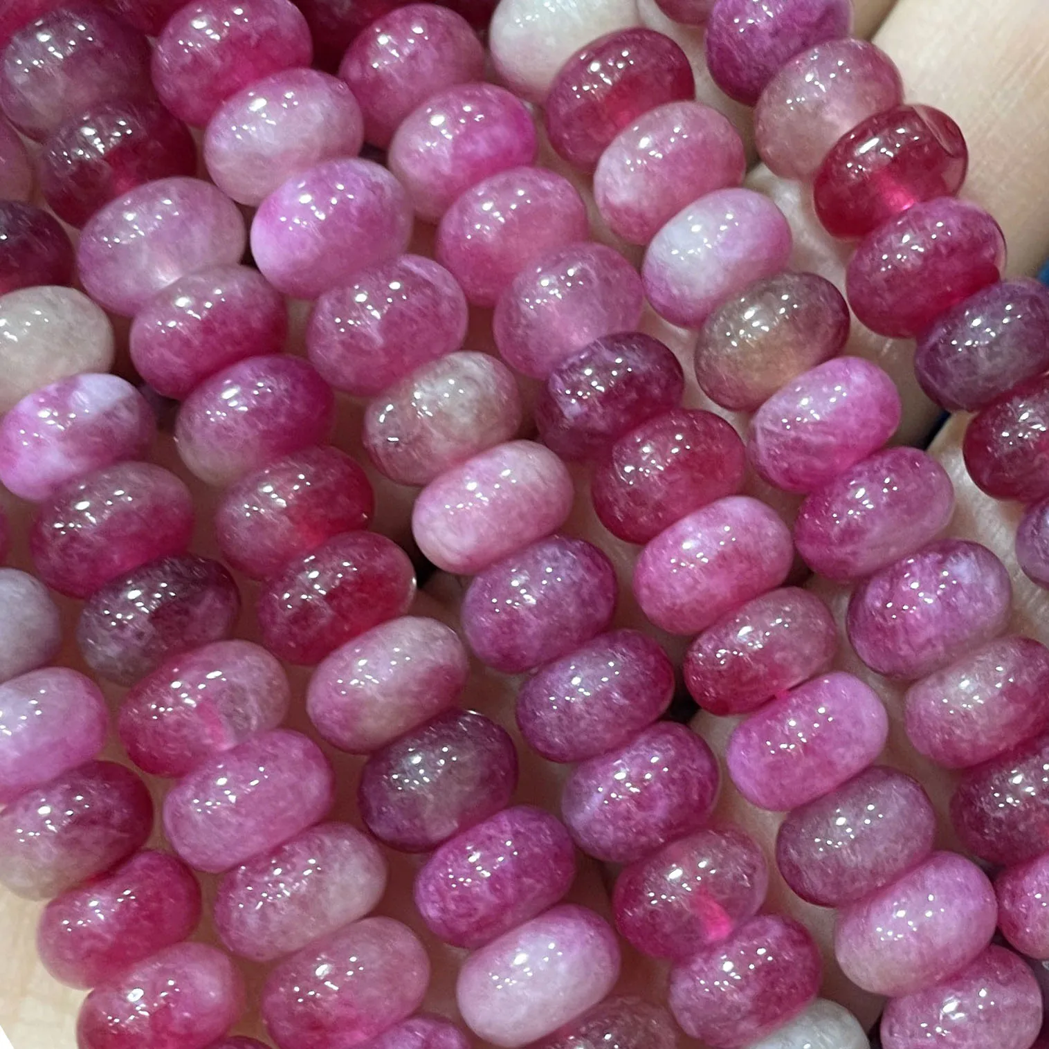 5X8MM Natural Stone Rondelle Tourmaline Citrines Angelite Abacus Quartz Loose Beads For DIY Making Bracelets Necklace