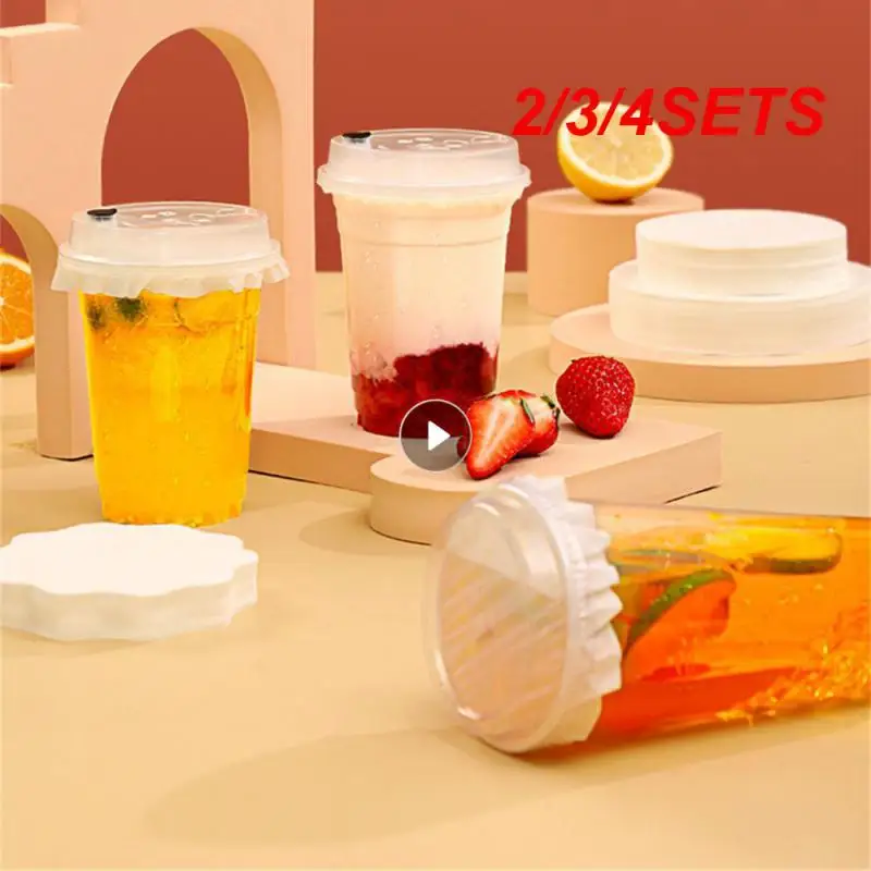 2/3/4SETS Milk Tea Leak Proof Paper Tea Leak Beverage Gasket Food Grade Wood Pulp Household Tools Sealing Film Milk