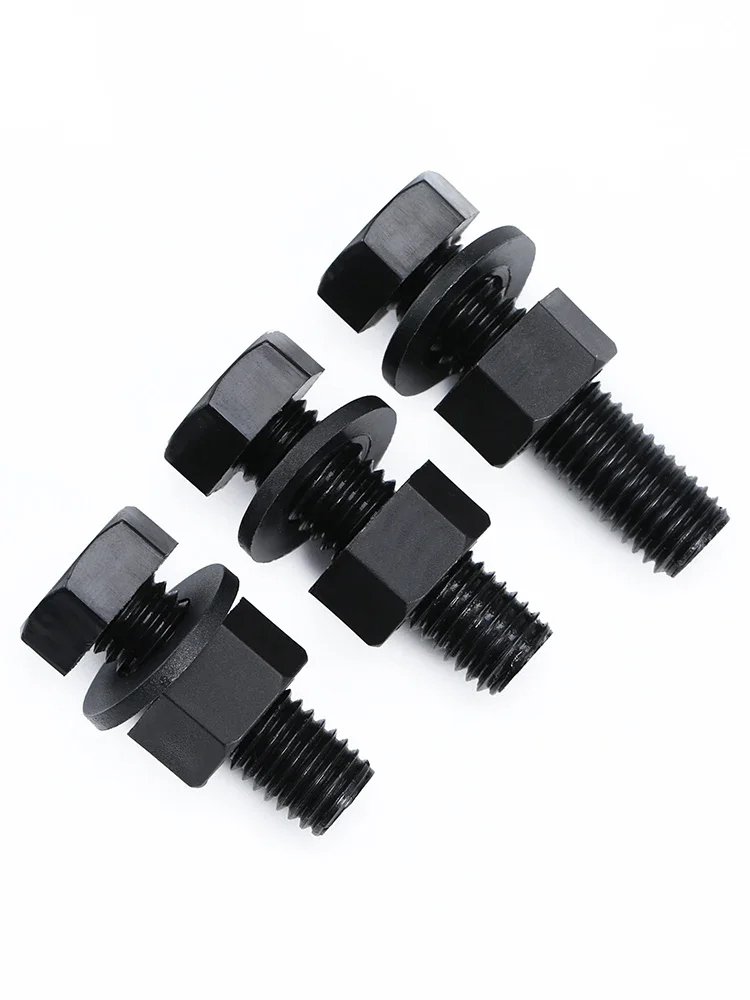 M3M4M5M6M8M10M12 czarny Nylon zewnętrzne sześciokątne zestawy podkładka pod nakrętkę do śruby z tworzywa sztucznego izolowane metryczne śruba sześciokątna uszczelka śrubowa połączenie nakrętki