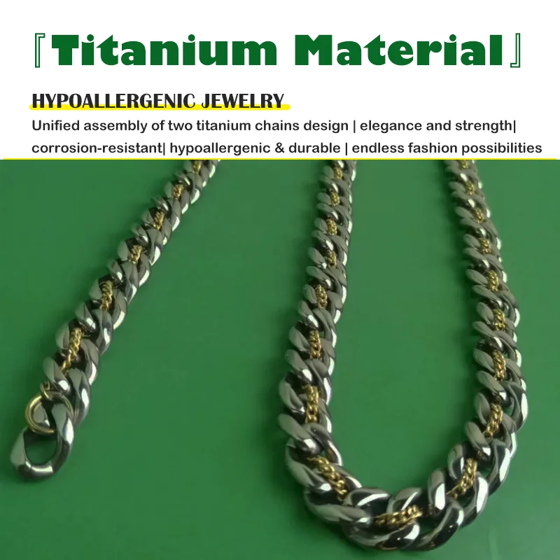 Waterproof Anti-Allergic Cuban Chain - Pure Titanium Hip-Hop Trendy Necklace for Men Women