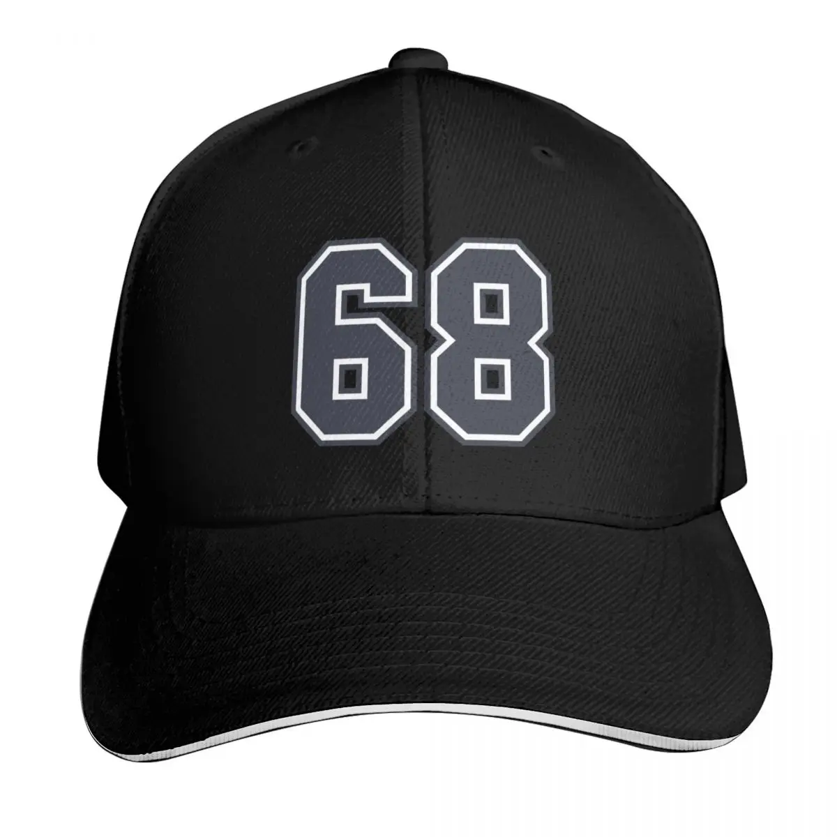68 Sports Number Sixty-Eight Baseball Cap Outdoor Golf Running Hiking Summer Beach Travel Streetwear Hip Hop Trendy