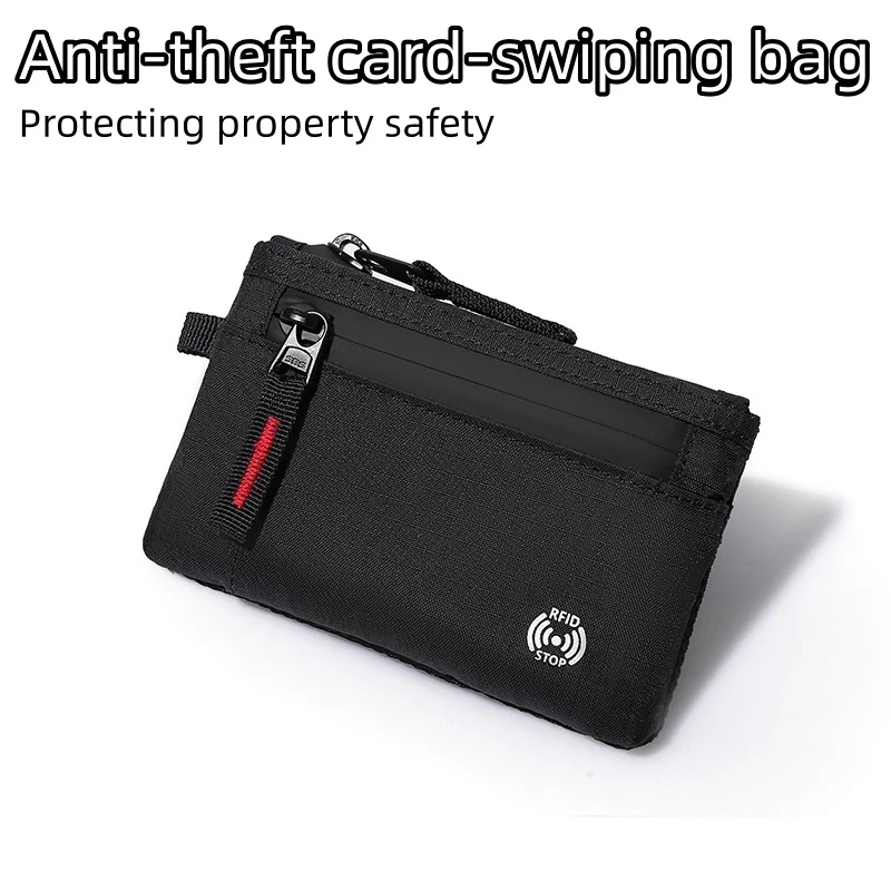 Simple and compact multi-functional nylon card case, anti-theft credit card holder, coin and cash wallet, handbag, storage bag