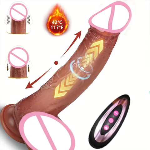 Dildo - 9.0 inch Telescopic Dildo Vibrator Sex Toy - with 10 Insertion And 10 Vibration And Heating Modes, Realistic Dildo for G-Spot Anal Stimulation, Silicone Dildo Remote Control, Female Couple Adult Sex Toy