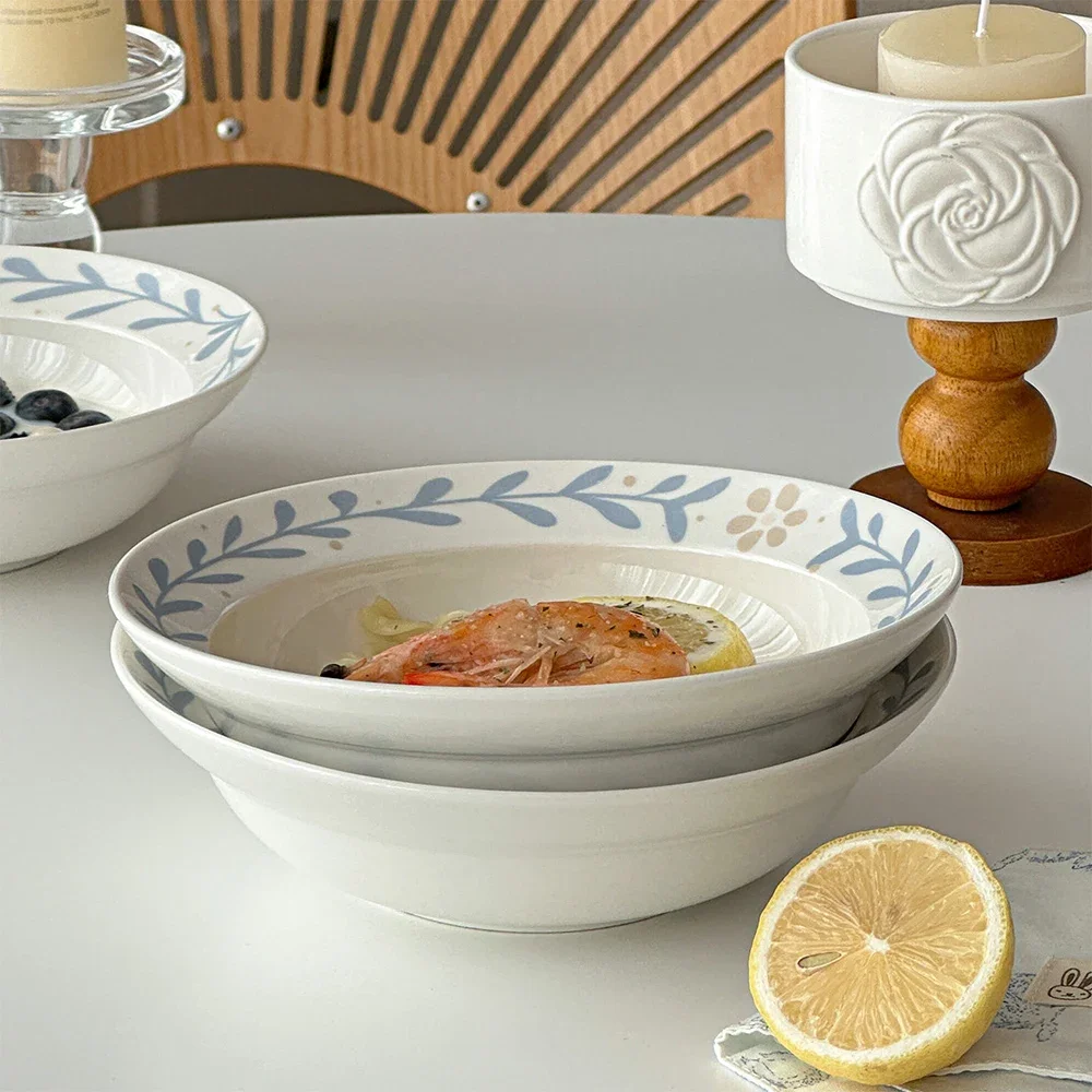 round-creative-porcelain-bowl-68-inch-ins-plant-floral-restaurant-household-dinnerware-vegetables-fruit-salad-dessert-bowls