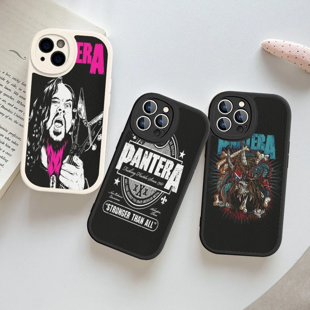 D-Dimebag P-Pantera Rock Band Phone Case Hard Leather For IPhone 16 15 14 13 12 Mini 11 14 Pro Max Xs X Xr 7 8 Plus Fundas