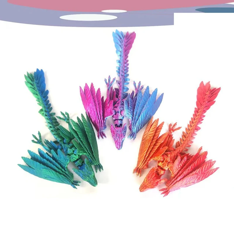 Dynamic 3D Printed Dragon Crystal Dragon Fidget Toys For Adults 3D Printed Articulated Dragon