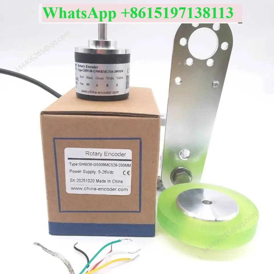 GHW38-06G300BMC526-300 encoder wheel 300mm with mounting bracket for conveyor belt NPN Output