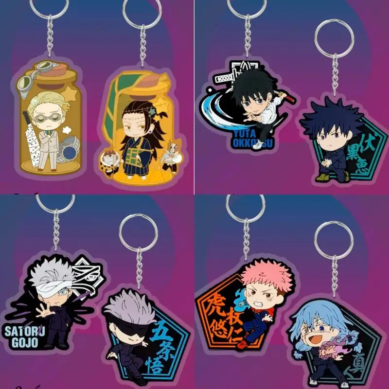 

Anime Acrylic Key Buckle for Jjk Nanami Kento Geto Suguru Okkotsu Yuta Fushiguro Megumi Mahito Self-Made Key Ring Pendant Gift