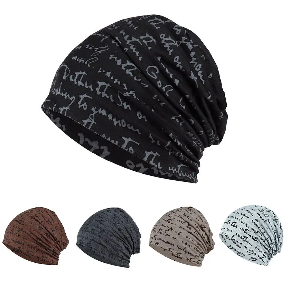 Hip Hop Beanies Letter Print Warm Men\'s Goth Bonnet Hat Knit Cap Streetwear Women\'s Cotton Winter Nightcap Head Wrap