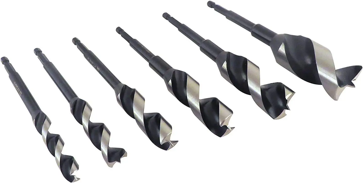 

6pc Ultra Smooth Brad Point Drill Bits Set 1/2-1-1/4 for Clean Holes