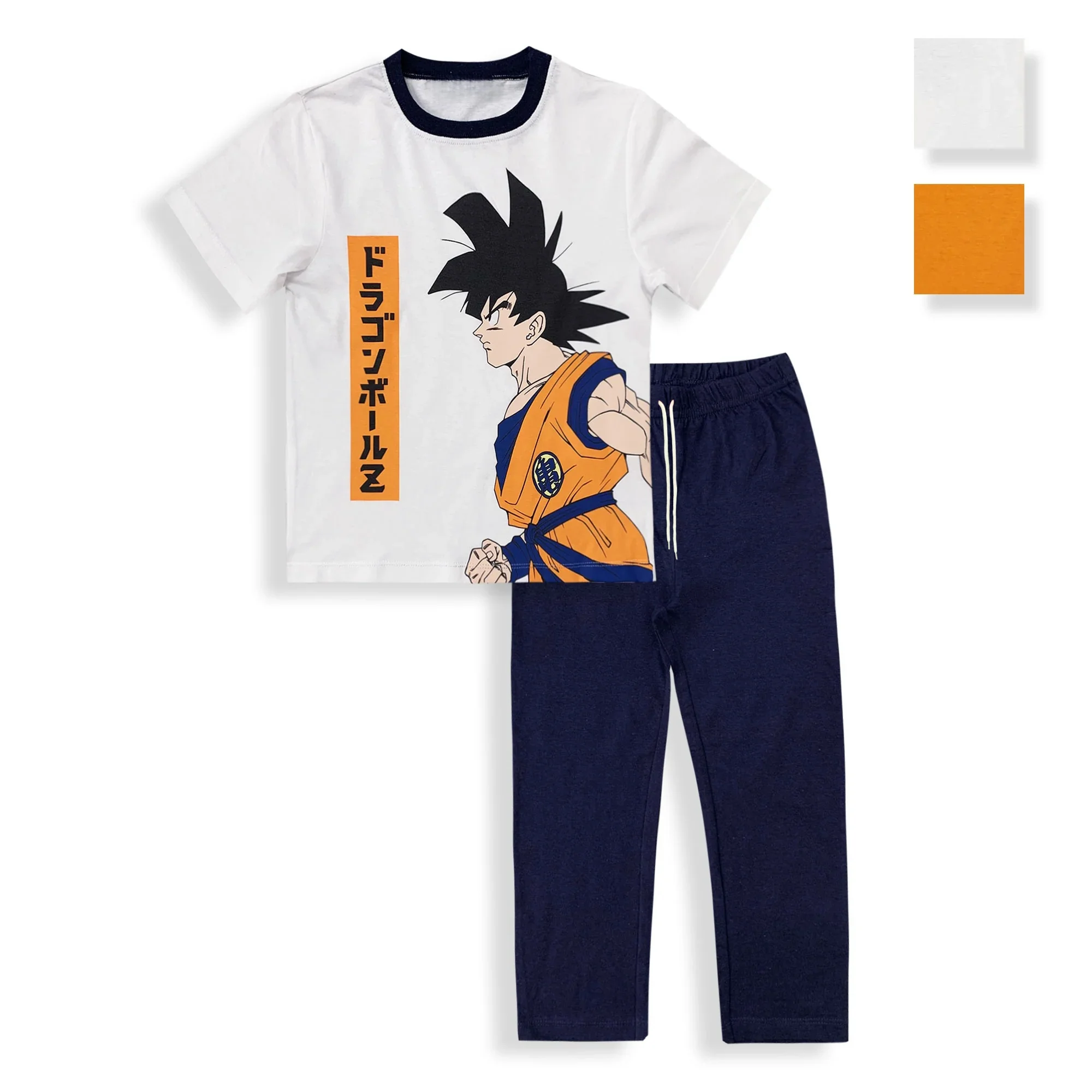 

Комплект из 2 предметов в стиле ретро Y2K с принтом Dragon Ball Super Goku: детская футболка с контрастными вставками и брюки, летняя повседневная одежда для дома, подарок на день рождения