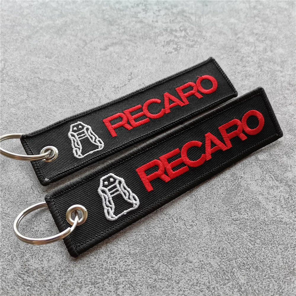 Car Keychain Embroidered Keyring JDM Style For Recaro Racing Key Strap Luggage Tags For Honda Toyota Auto Key Holder Accessories