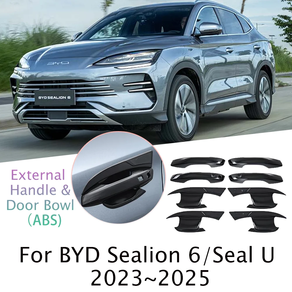 For BYD Song Plus Seal U Sealion 6 DM-i 2023~2026 LHD Exterior Door Handle Protective Cover Anti-scratch Decorative Accessories