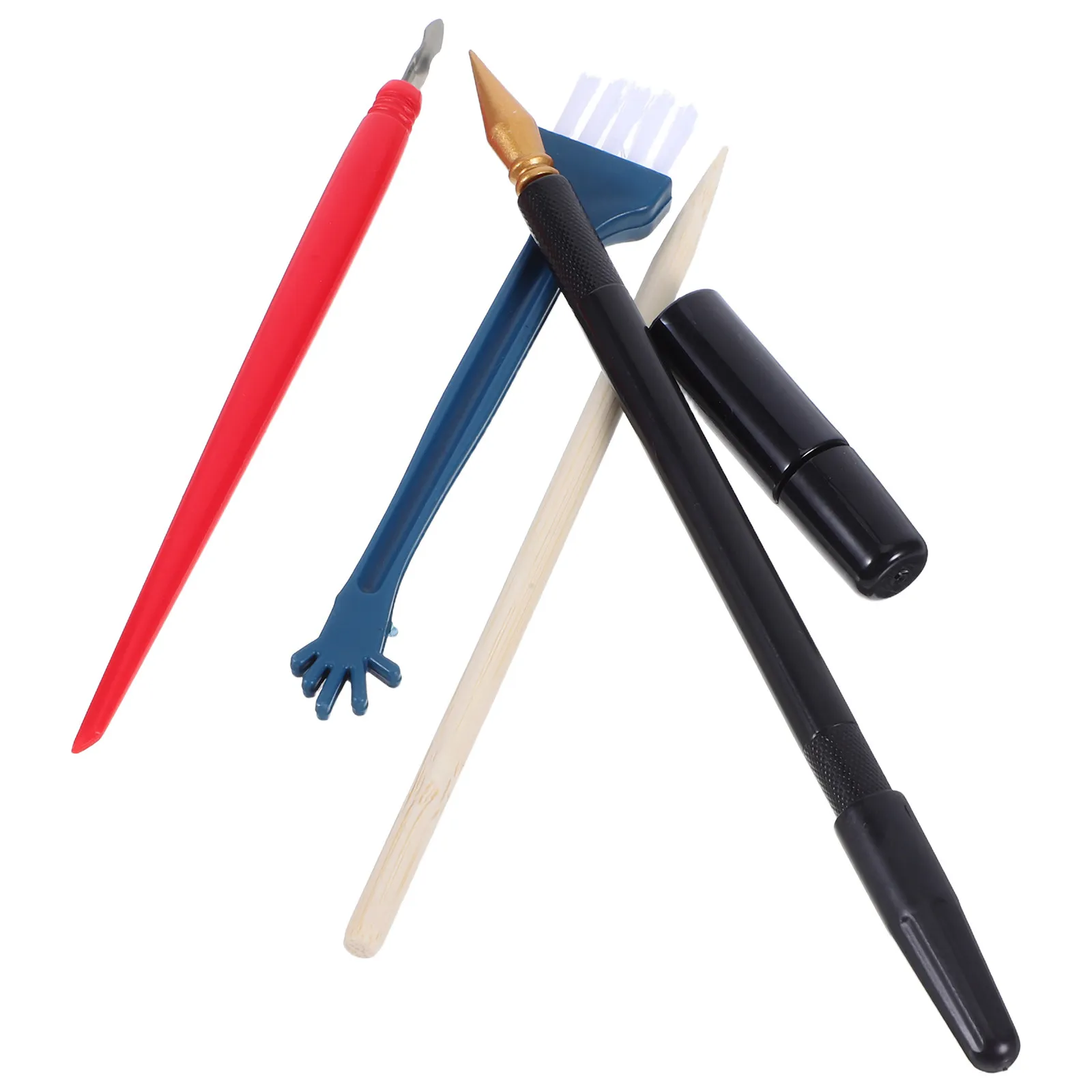5Pcs Scratch Detail Pens Set Wooden Ergonomic Handles for Precise Intricate Drawing on Scratch Paper Art Craft Engraving Tools