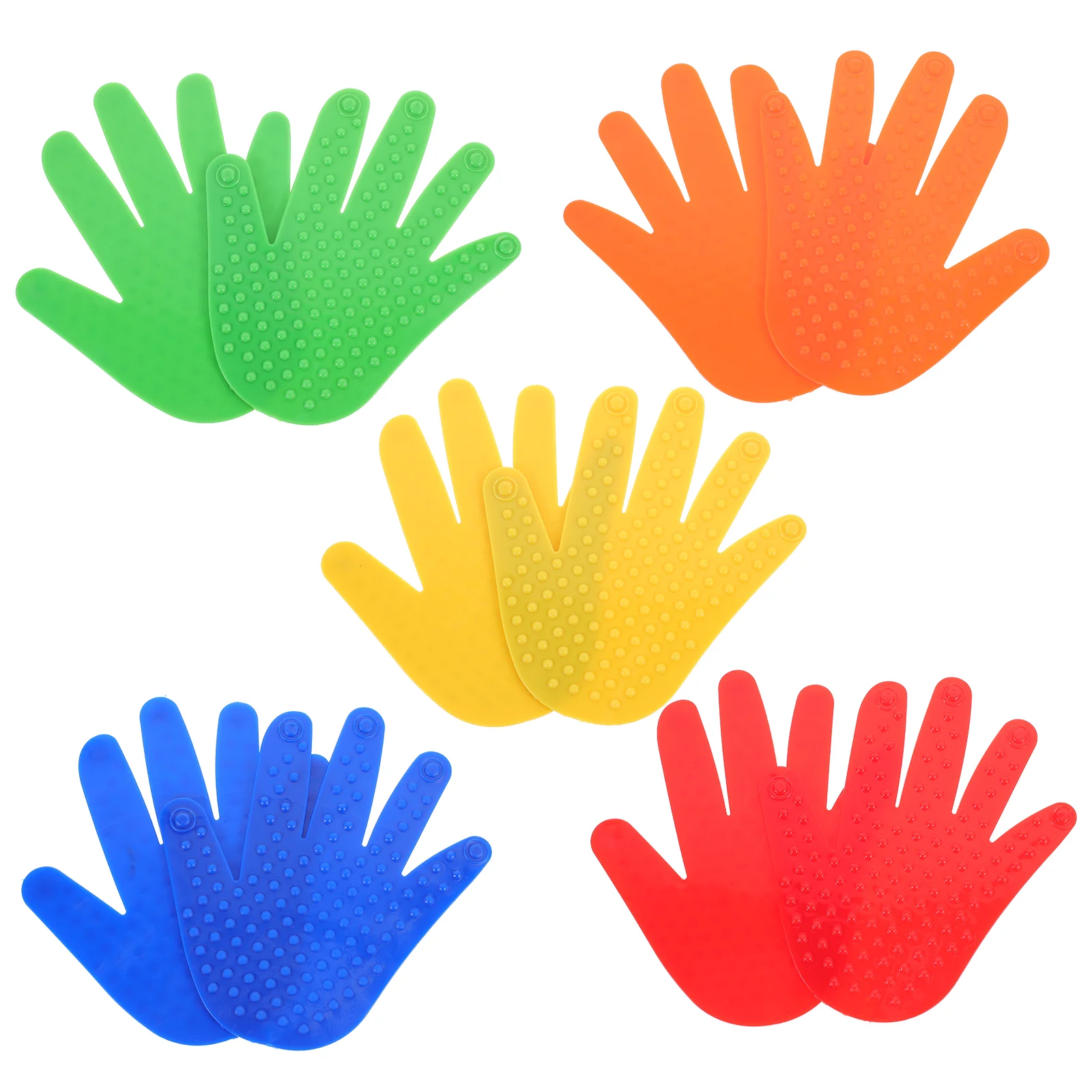 

10Pcs Colorful Hand Shape Floor Markers Portable PVC Flat Spots Tennis Training Aids Gym Class Agility Drills Safe