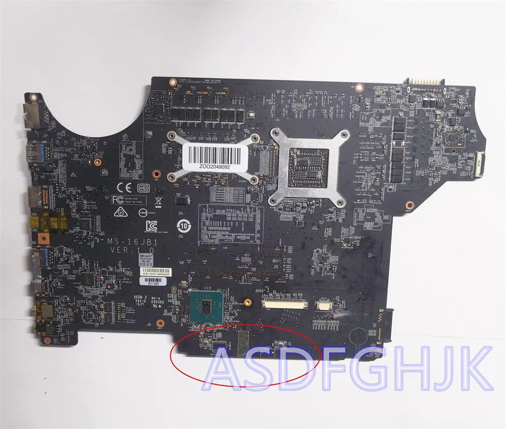 Genuine for MSI MS-16JB GP62 GL62  GE62 MOTHERBOARD WITH I7-7700HQ AND GTX1060M MS-16JB1 ver1.0 Test OK