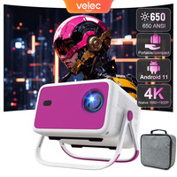 Velec 4K HD Projector 650 ANSI 1080P Auto Focus Android 11 H713 Wifi6 BT5.2 Portable Outdoor Video Smart Home Theater Projectors