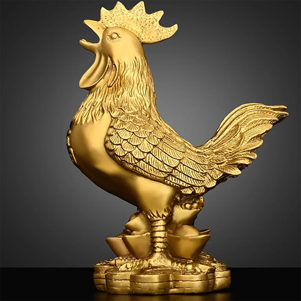 Copper Fuzi Chicken Zodiac Chicken Money Yuanbao Chicken Home Entrance Desktop Decoration Big Rooster Fuji Decoration