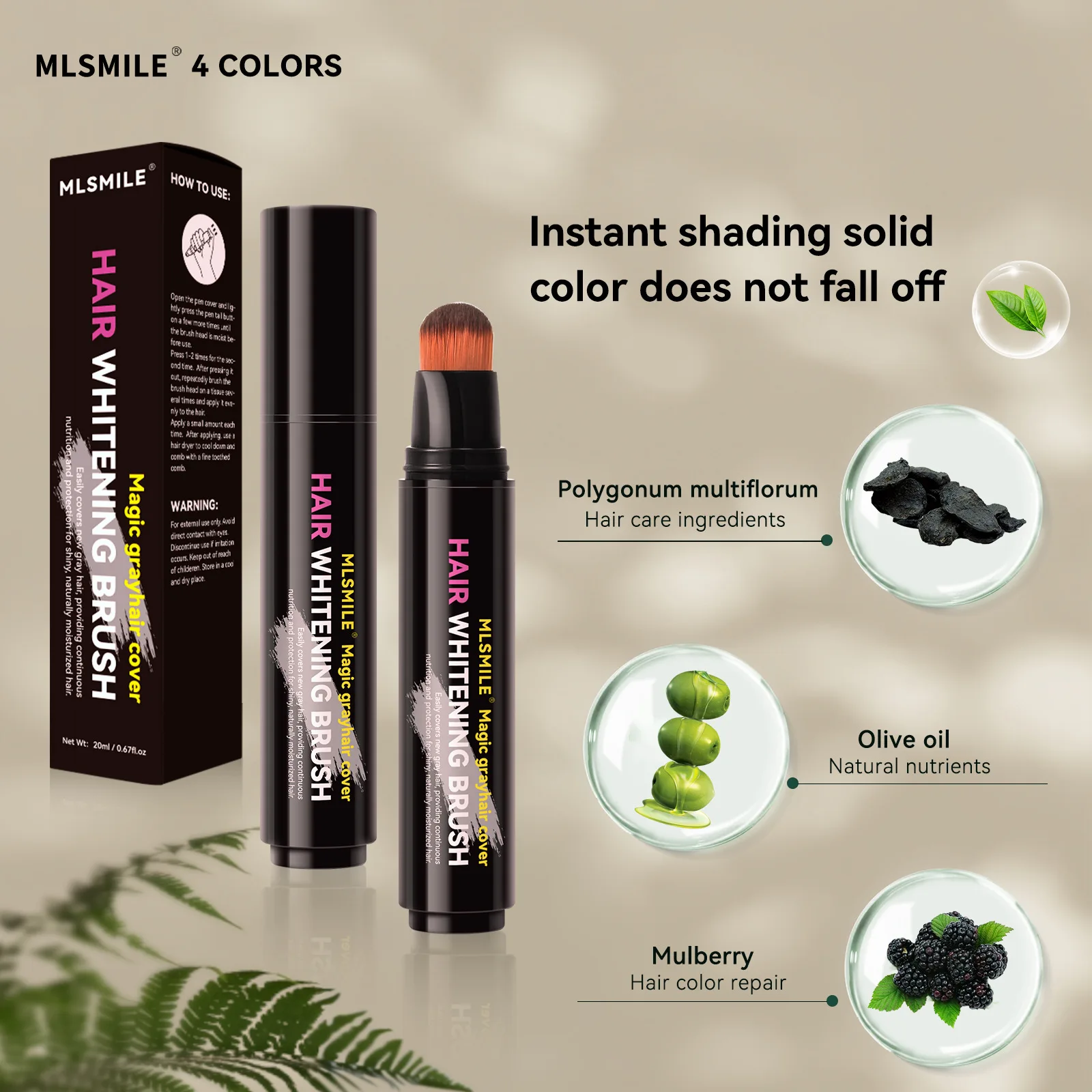 Hair Dye Pen Hair Root Touch Up Black Brown Hair Color Stick Disposable Hair Dye Cream Brush Easy To Carry Magic Stick