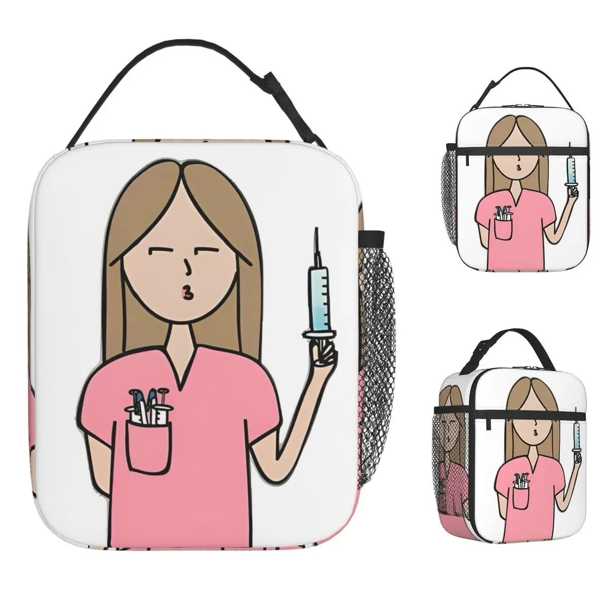 

Enfermera En Apuros Доктор Медсестра Медицинская сумка для обеда Женская графическая коробка для завтрака Дорожная сумка-холодильник для отдыха Портативная сумка-тоут для еды