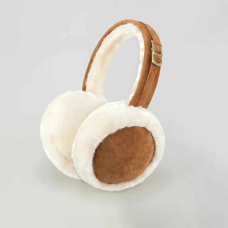 Winter Faux fur Plush Earflap Warmer Foldable Ear Cover for Women Men Winter Outdoor Cold Protection Ear-Muffs Female