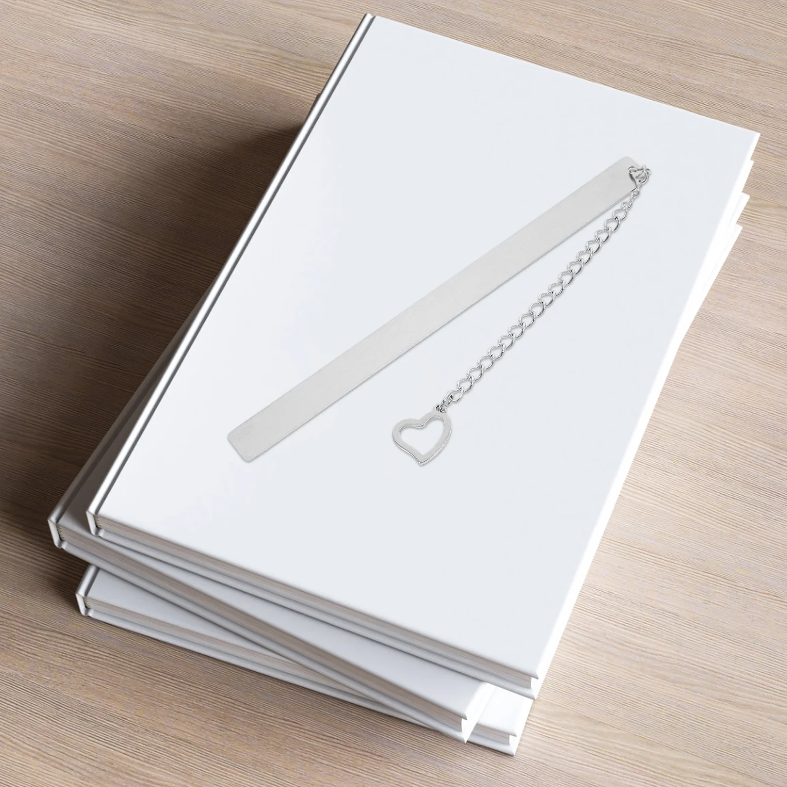 

10pcs Heart-Shaped Stainless Steel Bookmark Blank Diy Craft For Women Men Students Book Lovers Teacher Present Metal Chain