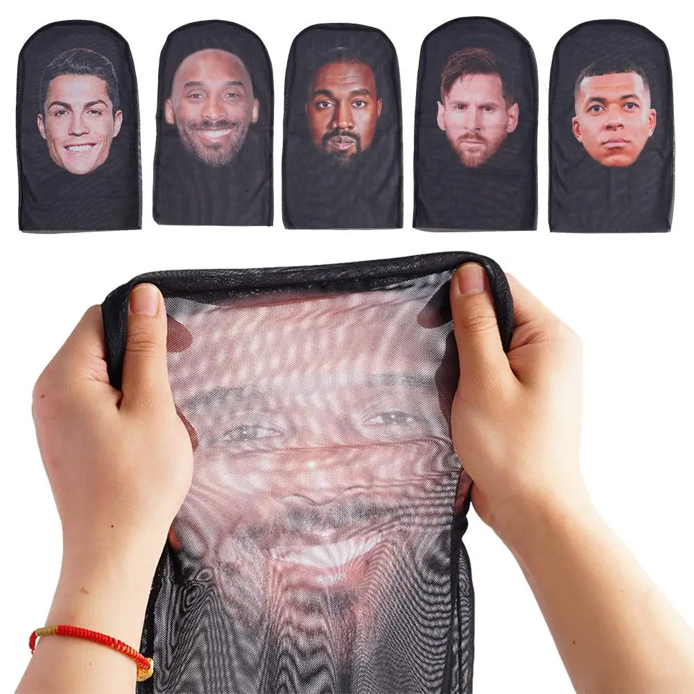 Full Face Mask Celebrity Ball-game Star Face Mask Simulation Kanye Shiesty Mesh Mask For Men Party Supplies Cosplay Props Novel