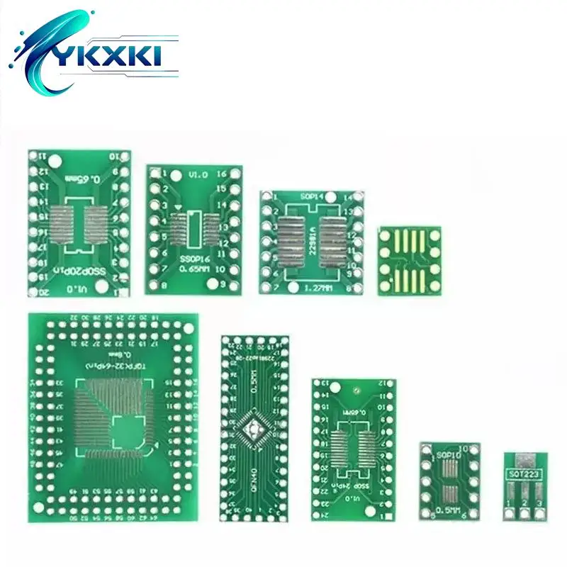 10PCS SOP8 SOP10 SOP14 SOP16 SOP20 SOP24 SOP28 SOT89 to SOT223 0805 0603 0402 TQFP32 DIP/SMD TSSOP  SSOP PCB Converter Board